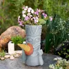 Vasen, dekorative Blumentotem-Blumenvase, Dekortisch für Gärten, Balkone, Arbeitszimmer