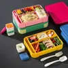 Barnen och studenter Lunchlådor förseglade i fack Fruktlådor Salladlådor Arbetar BPA Gratis mikrovågsvärme Bento Box 240307