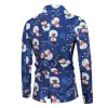 Men's Buttons Suit Fashion Coat Blazers Suit Fit Christmas Snowman Print Casual Blazer Party Jacket Slim