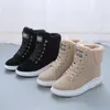 Casual Shoes 2024 Winter Boots Women Ankle Warm PU Plush Woman Sneakers Flats Lace Up Ladies Short Snow