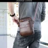 Saco de couro de vaca genuíno mensageiro sacos vintage crossbody para homens ombro masculino pequena aleta negócios bolsas de alça superior