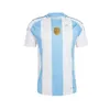 Nuova maglia da calcio Argentina 3 stelle Fans commemorativi Versione giocatore MESSIS DYBALA DI MARIA MARTINEZ DE PAUL MARADONA Kit per bambini Uomo 2024 Copa America Cup Camisetas