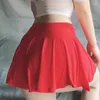 Skirts Women Sexy Mini Skirt Club Wear See Through Ladies Ice Silk A-Line Pleated Ruffled Nightdress