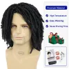 Wigs GNIMEGIL Braided Wig Rasta Natural Synthetic Wig Dreadlocks Short Wig for Man Afro Curly Bob Wig Faux Locs Costume Dreads Wigs