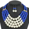 Chaînes Black Sorority Femmes Simulation Perle Multi Couche Perle Collier Ras Du Cou Ensemble De Bijoux De Fête De Mariage