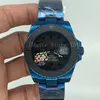 nouvelle montre pour hommes lunette en céramique noire sous-montres brillant bleu placage en acier inoxydable automatique mécanique montres pour hommes 40mm mad312K