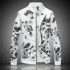 Våren 2024 Men Jacketrock Stor storlek 6xl-M Fashion Floral Print Casual Street varumärkeskläder 240309