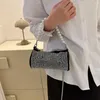 Totes Damen Bling Sling Bag mit Perlengriff Zylinder Umhängetasche Glänzende Strasssteine Reißverschluss für Dinnerparty Hochzeit