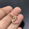 Luxury Jewelry Qeelins Necklace 925 Silver Plated Rose Gold Micro Inlaid Zircon Hollowed Out Full Diamond Ruyi Necklace Collarbone Chain for Women