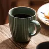 Muggar 280 ml kreativt vertikalt spannmål keramiskt kaffekopp hushåll frukost havregryn utsökt par vatten mugg dryckware gåva