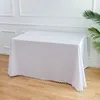 Tkanina stołowa stały kolor prostokątny deser obrusowy rozłożony na biało