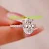 Yu Ying Customized 18K White Gold D color Oval Cut Mossanite Women Jewelry Wedding Set Rings Engagement Moissanite Rings