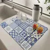 Table Mats Cup Super Absorbent Dish Drying Mat With Exquisite Pattern Non-slip Draining For Dining Wear Resistant