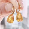 럭셔리 Jewery Swarovskis Earring High 버전 빛나는 노란 물 방울 벨라 귀걸이 여성 제비 요소 귀걸이 여성