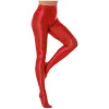 Abbigliamento Donne Glossy Solido Colore Selmo con collant in vita alta Calza Falza leggeri Pantaloni da yoga Pilates