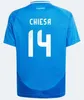 Euro 2024 Italie Maglia Bambino Buffon Chiellini Verratti Totti Chiesa Barella Belotti Zaniolo Raspadori Jorginho Soccer Jerseys Maillot de Football Home Shirts