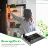 Kitchen Storage Can Shelf Pusher Spring Push Auto Beer Holder Adjustable Width Soda Bottle E-shaped Glide For Fridge