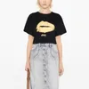 24ss isabel marant shirt New Niche Designer T Shirt Classic Hot Lip Print Casual Versatile Round Neck Cotton Loose Pullover Tees Top Women Short Sleeved Polos Trend