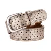 Designer Belt for Women Womens Rhinestone Rivet Inlaid Alloy Needle Buckle Pink Belt Fashionable and Casual with Jeans Belt Trend