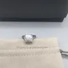 Anel de moissanite 925 prata esterlina com banhado a ouro branco, artesanato vintage, banda de diamante completo, anéis de casamento de noivado para mulheres