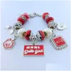 Charm Bracelets Handmade Fashion Greek Letter Sorority Women Gift Jewelry Drop Delivery Dho25