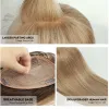 Zamknięcia blond ludzkie włosy z grzywką 100% prawdziwy Remy Hair Topper Silk Base Clip we włosach dla kobiet afro przerzedzone włosy