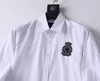 Camisa de vestido masculina Slim Fitted Gola Xadrez Listra Manga Longa Puro Algodão Designer Marca Primavera Verão Negócios Escritório Casual Roupas Masculinas #2502