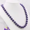 Correntes 10mm Redondo Roxo Escuro Pérola Shell Colar Mulheres Menina Feito à Mão Neckwear Jóias Fazendo Design Acessório de Moda Presentes Mães