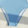 Kadın Mayo Seksi Mavi Bir Omuz Parçası Mayolar Kadınlar 2024 Yaz Bankası Yüzme Takım Giyim Batakçılar Plaj Giyim