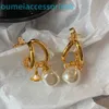 Branddesigner Western Empress Dowagerring Ohrstecker Xis Saturn Doppelringförmige Perle für Damenmode, süße kleine und hochwertige Ohrringe