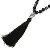 Hanger Kettingen OAIITE 8mm 108mala Kralen Natuurlijke Blauwkorrelige Drieweg Ketting Voor Mannen Reiki Energie StoneJewelry Trui Keten Vrouwen