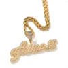 Nuevo DIY empalme letra ins letra pequeña personalizada colgante de dos tonos collar de Hip Hop accesorios de joyería