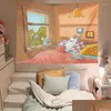 Arazzi Kawaii Room Decor Tapisserie Simpatico cartone animato Guarigione Illustrazione Arazzo Decorazione della casa Accessori murali Appeso a parete Dr Dhnwy