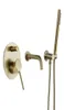 Mélangeur de robinet de baignoire en or brossé et ensemble de douche d'eau froide, robinet de douche de salle de bains mural, bec de bain, robinet de douche 2403041