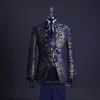 Costumes Mode Jacquard marié Tuxedos coupe ajustée costumes de mariage pour hommes 3 pièces ensembles mâle bal Blazer garçons d'honneur Terno Masculinos Completo