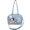 Bolsas de cosméticos bolso de hombro japonés para mujer PU cuero Itabag transparente JK bolsos de mano Ita Crossbody