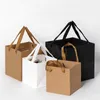 Gift Wrap Kraft Paper Bags For Food Drinks Packaging Boxes With Strings Multi Sizes Present Portable Handbags