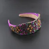 Color púrpura Cristal Piedra Diadema Hairbands Mujeres elegantes Accesorios para el cabello Joyería de boda ancha 172 240311