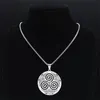 Stainless Steel Witchcraft Vortex Necklace Silver Color Viking Triskelion Celtic Knot Spiral Triskele Jewelry N7062S02 240311