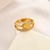 Vergulde Designer voor Vrouwen Mode Dubbele Letter Ontwerpers Ringen Kleine Diamanten Ring Bruiloft Cadeau Sieraden Hoge Kwaliteit