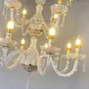 Candle Holders El Wedding Lamps Chandelier Crystal Gold Decoration Props Wrought Ceiling