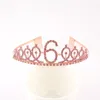 Party Decoration 3-10th 13th 80th Birthday Crown Decorations for Girls Women Happy Headband Wedding Headwear Hair Decor