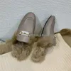 2024 nowe prawdziwe futra kapcie buty damskie kobiety puszyste wełniane futr