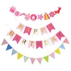 Party Decoration 3pcs Pink Banner Happy Birthday Letter Adults Kids Decor Po Props Garlands