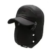 Berets K242 Winter Hat Lei Feng Men's Stylish Caps Warm Ear Protection Windproof Pilot Baseball Cap