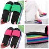 Kappy jednostronne klapki w stylu Herringbone Styl, Letnie Rainbow Gruba Sandały Sandały Wysokie obcasy T Casual Beach Wear Gai Flip-Flop Size 36-41