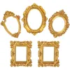 Frames 5 Pcs Small Golden Po Frame Display Shelves Background Props Retro Toy Decoration Creative Resin Decorative Picture Baby