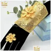 Armreif Aniid Indischer 24K vergoldeter Armreif mit Ring für Frauen Afrikanischer Arabischer Charme Goldfarbe Armband Schmuck Dubai Nigerian Geschenk Tropfen D DHT2P