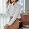 Robes de travail femmes Slim Blouse haut et mi jupe 2 pièces ensemble automne hiver jupes moulantes ensembles