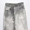Jeans pour hommes Drift Style américain Nostalgie Vintage Lavable Pur Coton Lâche Fermeture À Glissière Droite Pantalon Long Pantalon Pour Hommes Femmes